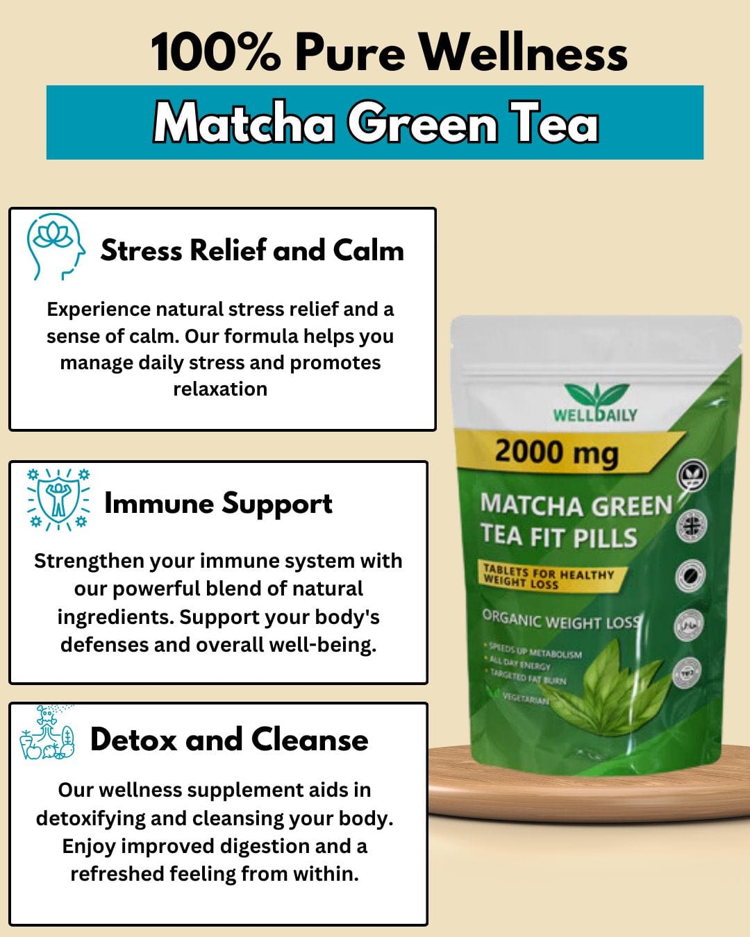 Matcha Green Tea tablets relieve stress and bring calmness – WELL DAILY